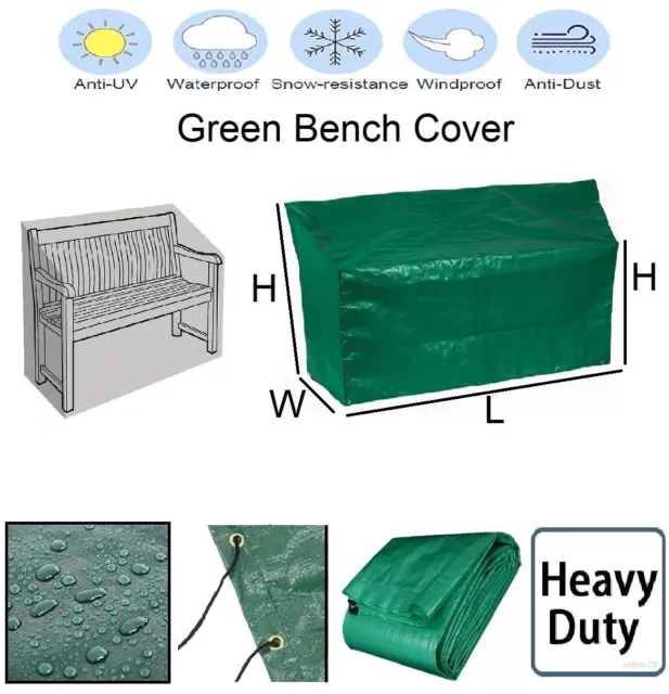Waterproof Outdoor Garden Patio 2 Seater 3 Seater Bench Cover