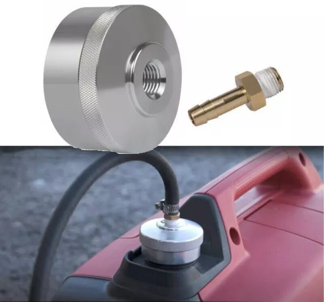 Aluminum Extended Run Fuel Gas Cap w/ Brass Hose For Yamaha EF2000is EF1000is