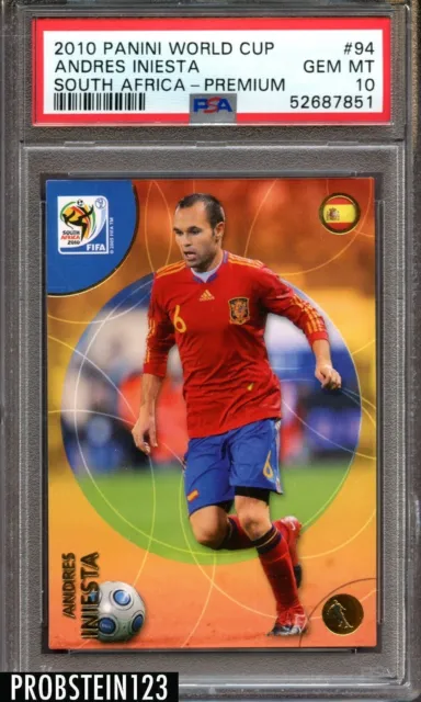 2010 Panini World Cup Soccer South Africa Premium #94 Andres Iniesta PSA 10