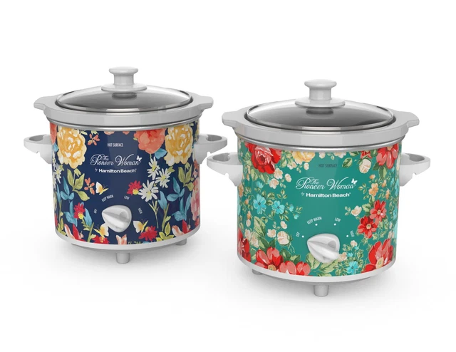 Fiona Floral and Vintage Floral 1.5-Quart Slow Cookers, Set of 2
