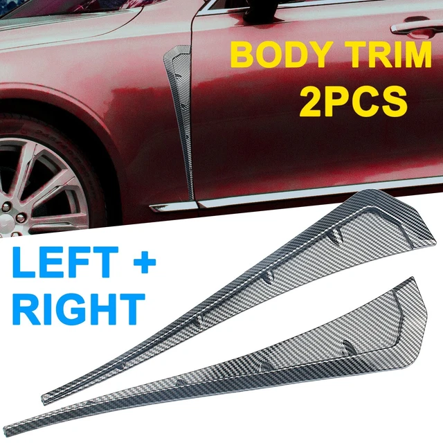 2PCS Universal Carbon Fiber Car Exterior Side Fender Vent Air Wing Cover Trim US