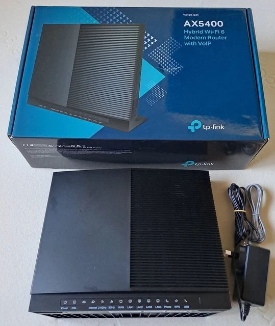 TPLINK VX420G2H (AX5400) hybrid wifi 6 modem router with voip as new