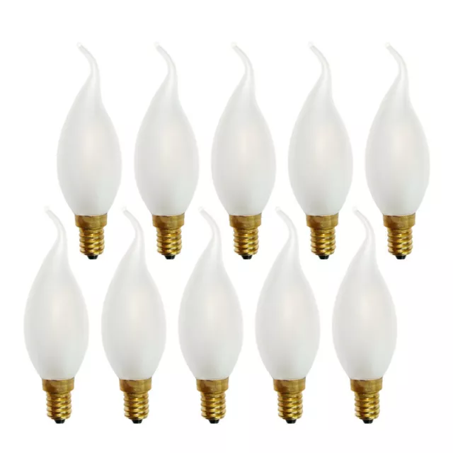 10 x LED Filament Windstoß Kerze 4W = 40W E14 MATT extra warmweiß 2200K DIMMBAR