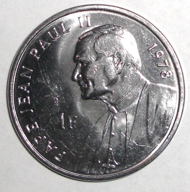 2004 Congo Coin 1 franc Pope John Paul II in 1978 African Lion