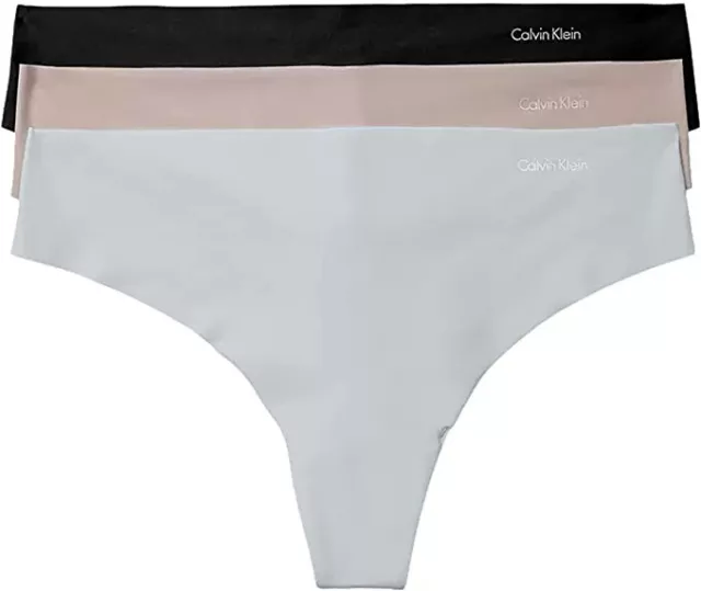 Calvin Klein Women’s Invisibles Seamless Thong Panties, Multipack ,M