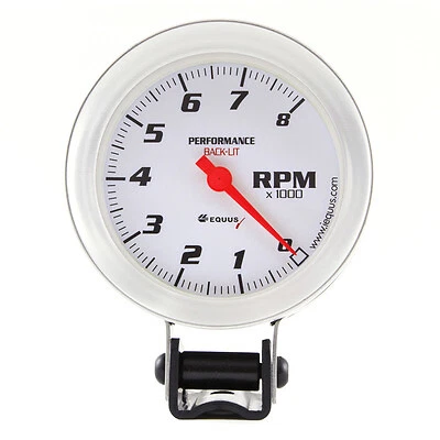 Equus 3-3/8 Dia Tachometer 8000 RPM Silver - E8068