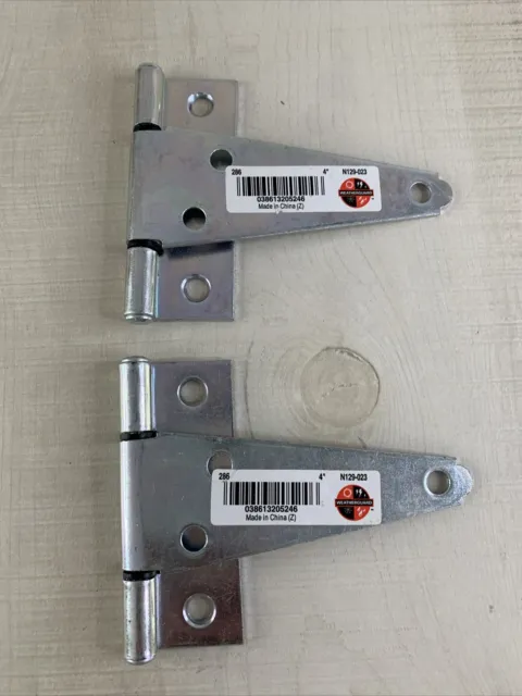LOT OF 2 National Hardware Zinc Plated Steel Extra Heavy T-Hinge 4 in NEW