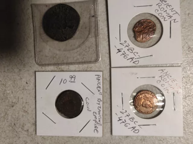 Lot of 4 Ancient Roman  And Byzantine Coins (from about 269- 395 AD)