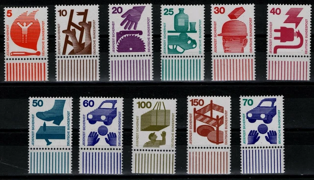 BRD Mi. - Nr. 694 A - 703 A und 773 A postfrisch mit Unterrand