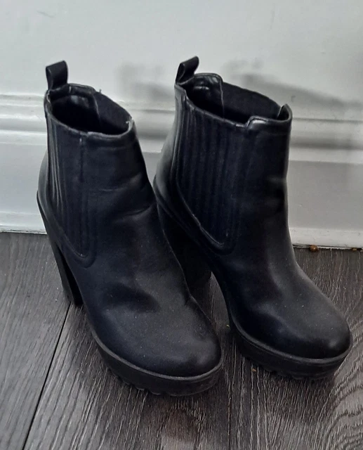 LADIES BLACK ANKLE Boots (Size: 4) £11.86 - PicClick UK