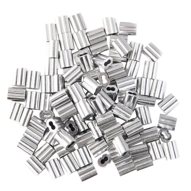 100 pz manicotto ad anello crimpatura alluminio per fune e cavo filo diametro 3 mm B9C5