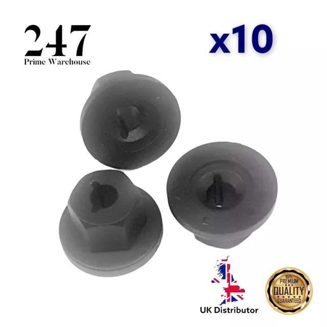 10 X Wheel Cover Nut para Ford GM Guardabarros Cubierta Tuerca Paso de Rueda