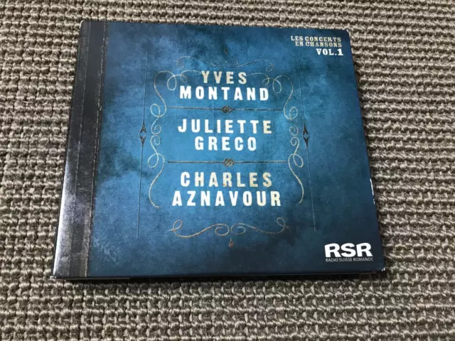 Rare Album 3Cd Charles Aznavour/Juliette Greco/Yves Montand Concerts A Lausanne