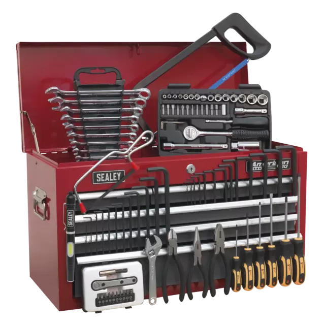 Topchest 6 Schublade Mit Ball-Bearing Schienen - Rot/Grau & 98pc Werkzeug Kit -
