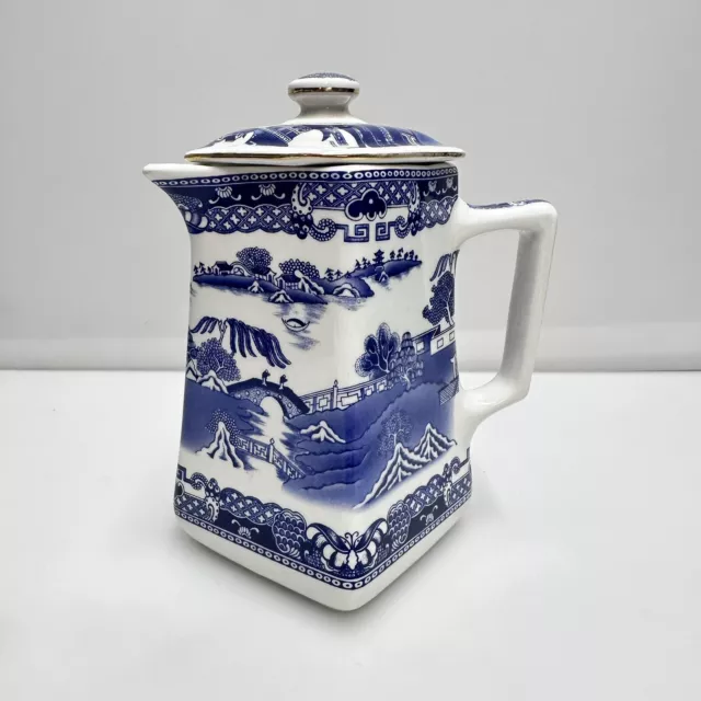 Wade For Ringtons Willow Blue & White Hot Water Lidded Jug 1997