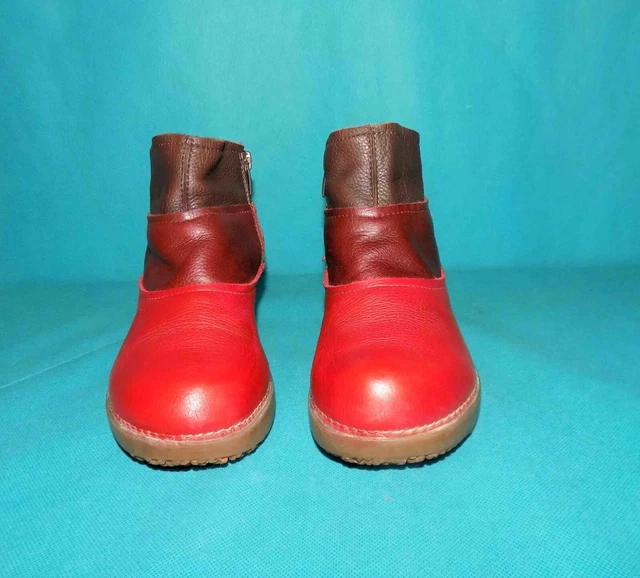 bottines boots EL NATURALISTA  en cuir rouge bordeaux marron  pointure 36 EUR 2