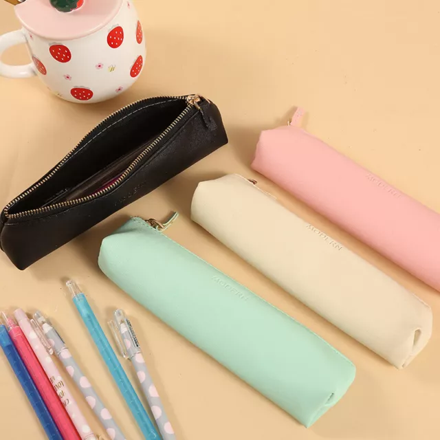 Kawaii PU Pencil Bag Candy Color Mini Pencil Box Pencil Case Student Stationery