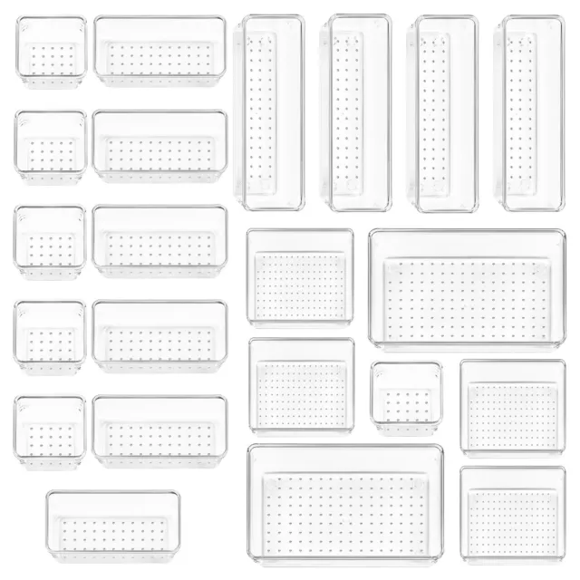 EDENHAUS 22 pieces Clear plastic drawer organizer set 2