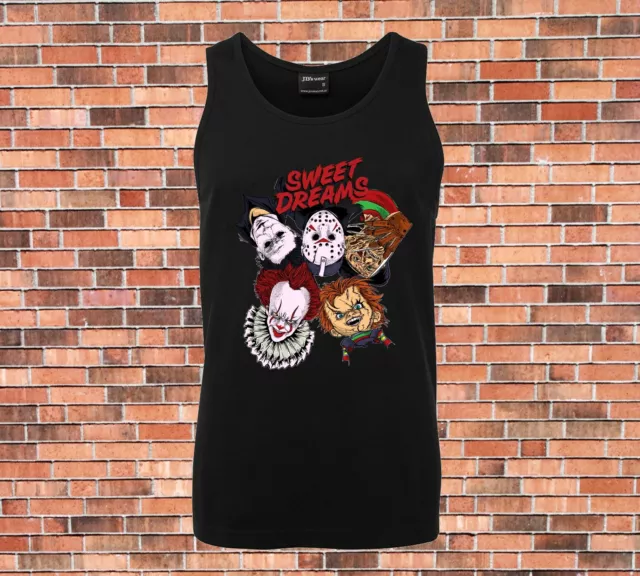 JB's Black Singlet Sweet Dreams 2 Freddie Chuckie New Horror design Small to 5XL