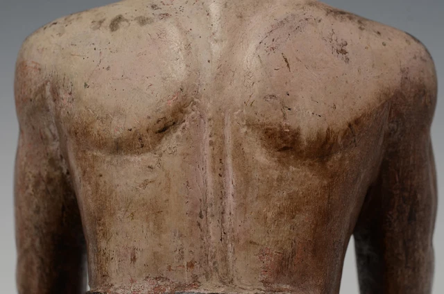 Early 20th Century, Antique Burmese Wooden Man Figurine 10