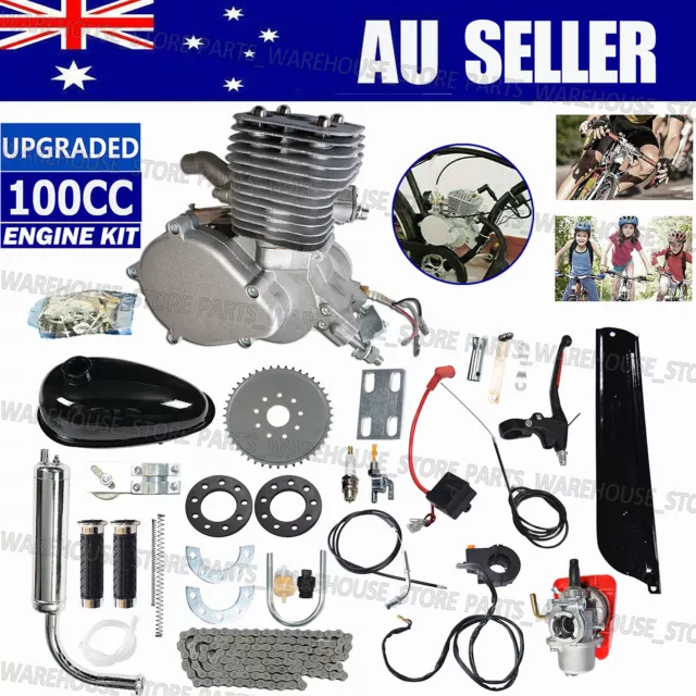 100CC Motorized Push Bike Motorised Bicycle Petrol Gas Motor Engine kit 2 Stroke