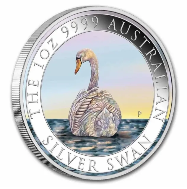 SEALED 2023 Australia Colorized Swan 1 oz .999 Silver Box COA Mintage 1500 NEW