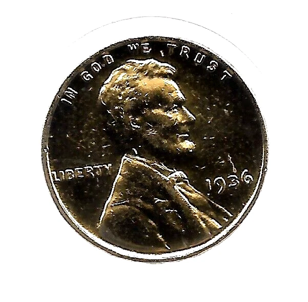 1936 US Liberty Lincoln Gold Cent Penny Great Depression Collection Coin LOT:53