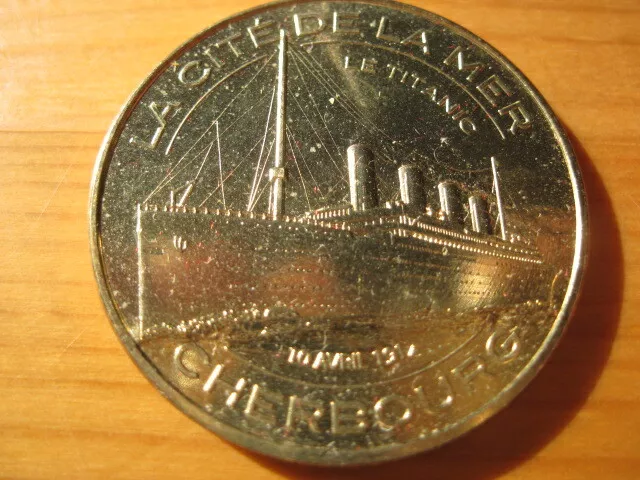 Médaille Monnaie de Paris Cité de la mer Cherbourg Titanic flan babord