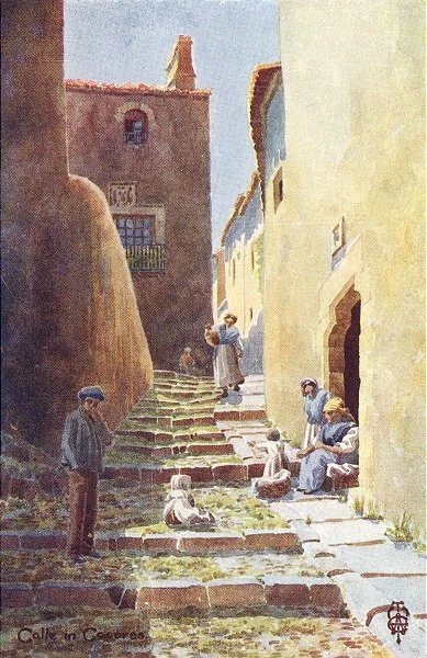 SPAIN. Caceres. Calle de Cuesta Aldana 1906 old antique vintage print picture