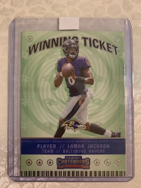2020 Contenders Football Lamar Jackson Winning Ticket #WT4 Baltimore Ravens