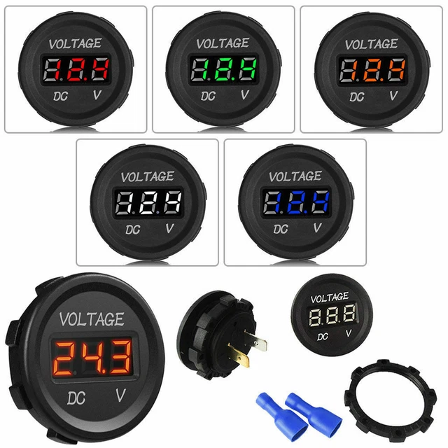 Motorcycle Waterproof Socket Meter 12V-24V Car LED DC Digital Display Voltmeter~
