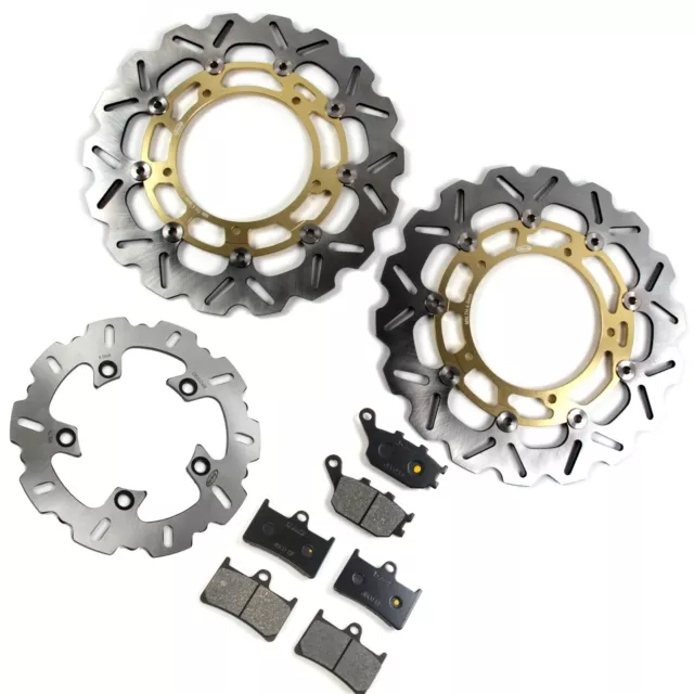 Front Rear Brake Rotors Brake Pads For Yamaha YZF R6 2008 - 2016 2009 2010 G0D