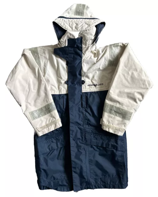Henri Lloyd Offshore Sailing Jacket - Cream/Navy Blue - Womens Small - Free P&P