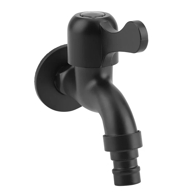 Grifo de acero inoxidable (lavadora) 304 acero inoxidable negro montaje en pared