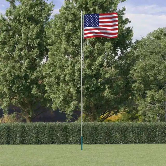 Flagge der Vereinigten Staaten mit Mast US Fahne Nationalflagge 6,23 m vidaXL