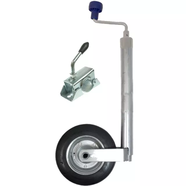 42mm Trailer or Caravan Medium duty jockey wheel with steel wheel 100KG + Clamp