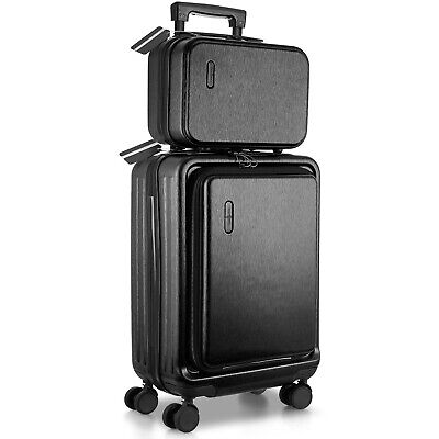 2 Piece Travel Luggage Set Hardshell Spinner Carry On and Cosmetic Case TSA Lock
