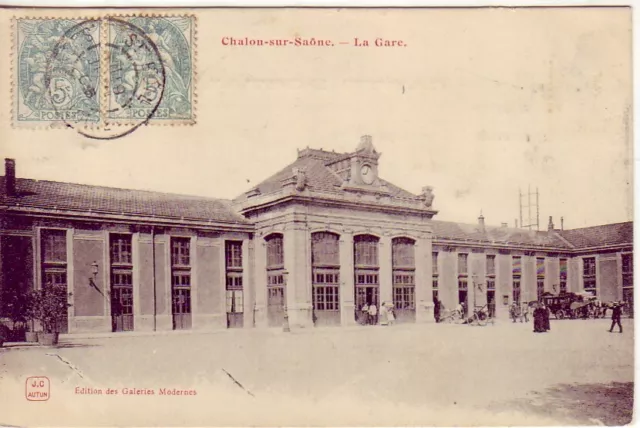 CPA 71 BURGUNDY CHALON-SUR-SAONE La Gare 1905 animated