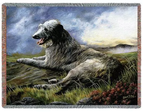 Throw Tapestry Afghan - Scottish Deerhound by Robert May 1933 IN STOCK