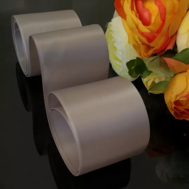 Double side Satin Ribbon Wedding Car ribbon white ivory black red navy 50mmX7M