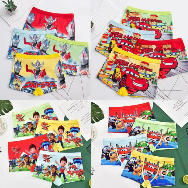 4Pack Boys Spiderman Boxers Kids Pants Underwear Brief Shorts Age 2-8 Years