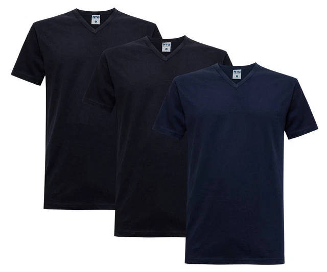 T-Shirt Uomo Scollo V NOTTINGHAM 100% Cotone Art. 700 Pacco da 3 e 6 pz