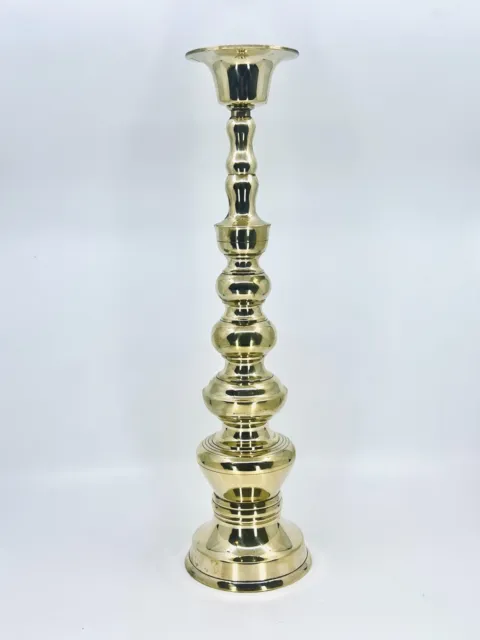VTG Homco Brass Gold Finish Candle Holder Made In Japan 18" Tall  LOVELY 1960s