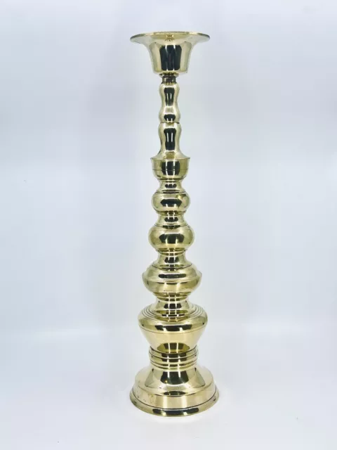VTG Homco Brass Gold Finish Candle Holder Made In Japan 18" Tall  LOVELY 1960s