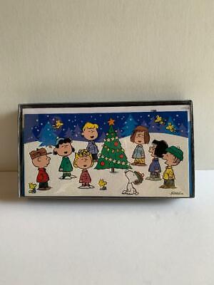 Hallmark Peanuts & Gang Christmas Boxed Cards Glitter - Designed Envelopes - NIB