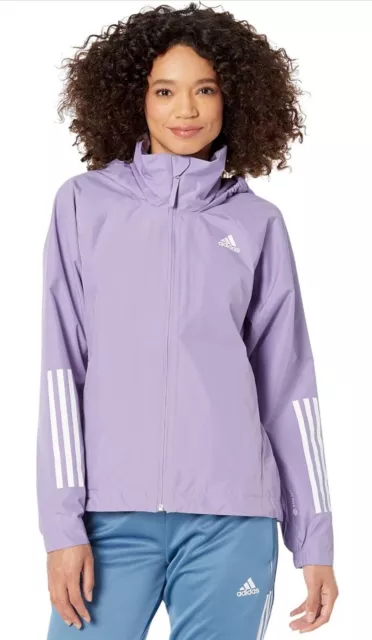 NWT! Adidas BSC 3-Stripes RAIN.RDY Jacket - Women's Size M H65760 Magic Lilac