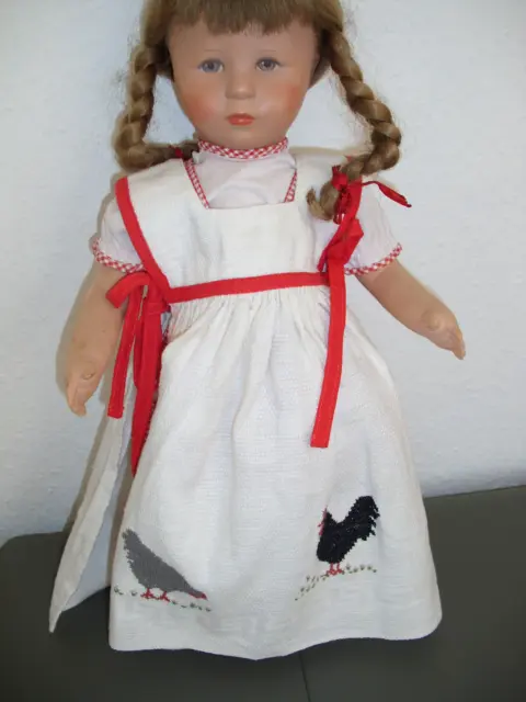 altes,antikes Kleid,Schürze für eine grosse Porzellankopf Puppe o.Käthe kruse