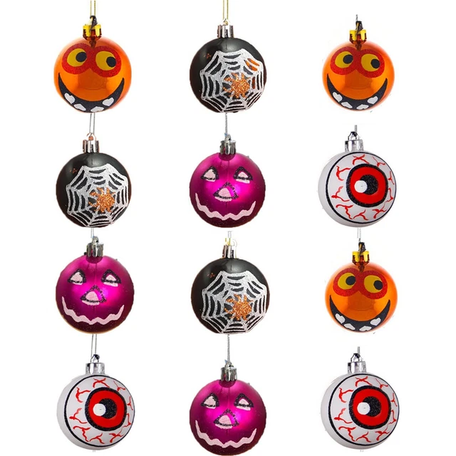 Bolas de plástico pintadas bola de plástico 12 piezas 36 pulgadas murciélago sonrisa de calabaza