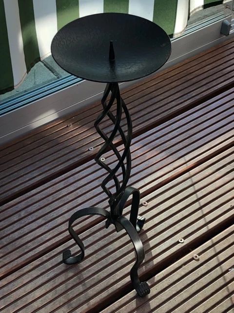 Kerzenständer, Schmiedeeisen, schwarz , Höhe 46 cm