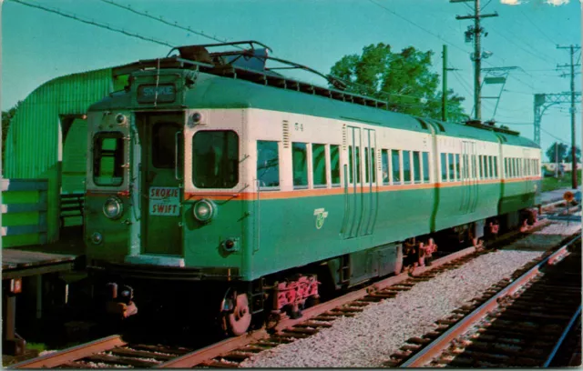 Vtg Postcard Chicago IL Transit Authority Transit Car 54 Skokie Swift UNP